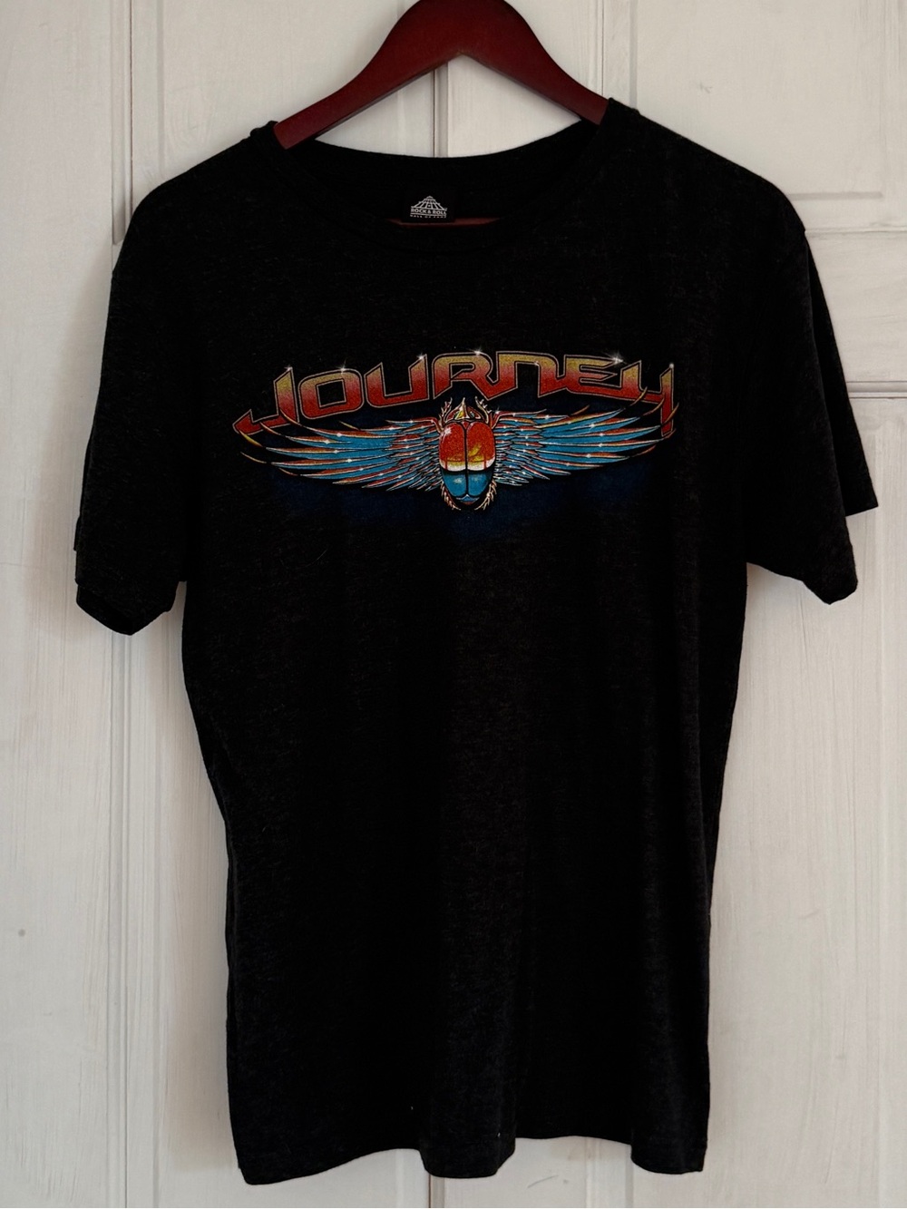 JOURNEY Women’s Black Rock & Roll Hall Of Fame Short Sleeve Band Tee Size M